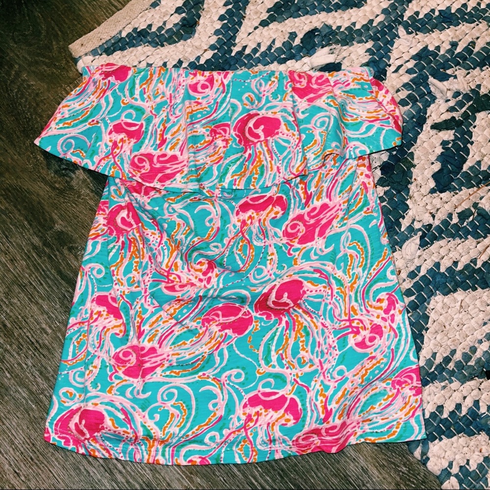 Lily Pulitzer strapless ruffled top